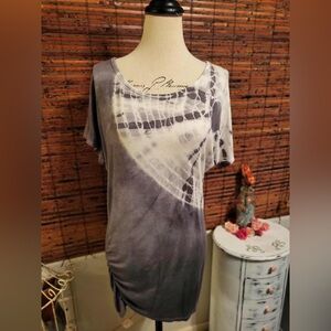 Tie-Dye Short Sleeve Tunic Top